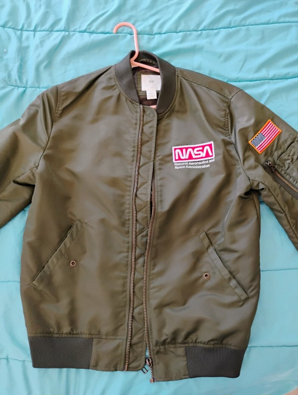 Patch Olive Bomber Jacket for Men
